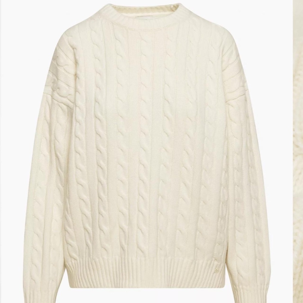 Aritzia Sunday Best Women's Cream Cable Knit Sweater